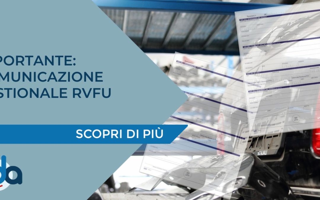 IMPORTANTE: COMUNICAZIONE GESTIONALE RVFU