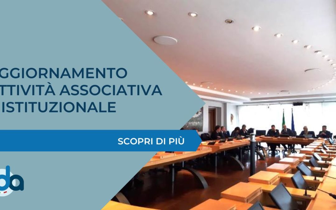 Aggiornamento attività associativa e istituzionale