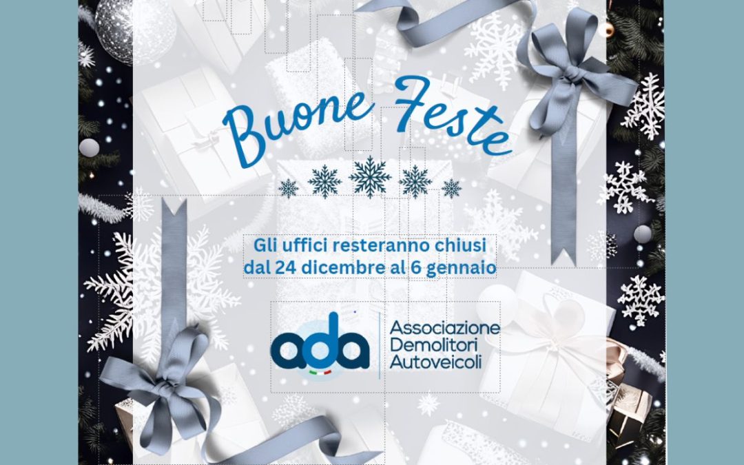 BUONE FESTE AI NOSTRI ASSOCIATI, DAL 24 DICEMBRE AL 6 GENNAIO SAREMO CHIUSI