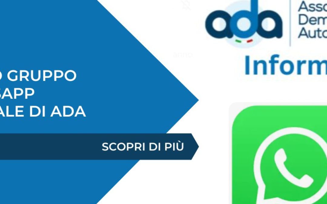 È nato il nuovo gruppo WhatsApp ufficiale di ADA