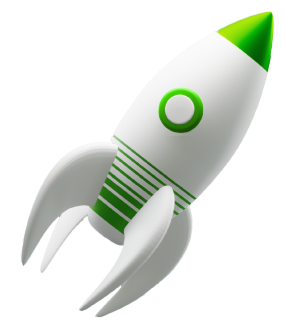 Immagine di un razzo bianco e verde