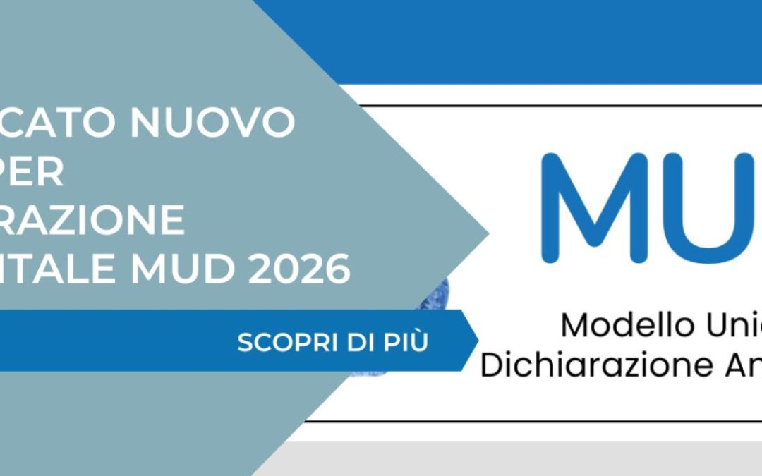 Pubblicato nuovo DPCM per dichiarazione ambientale MUD 2026