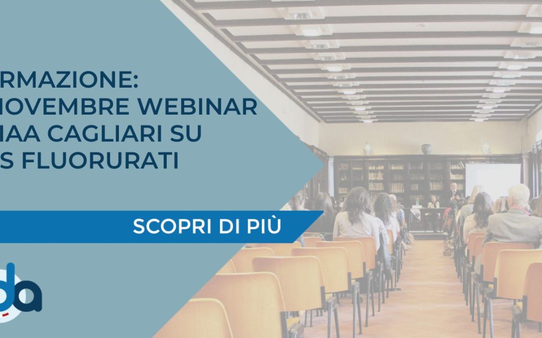 FORMAZIONE: 8 NOVEMBRE WEBINAR CCIAA CAGLIARI SU GAS FLUORURATI