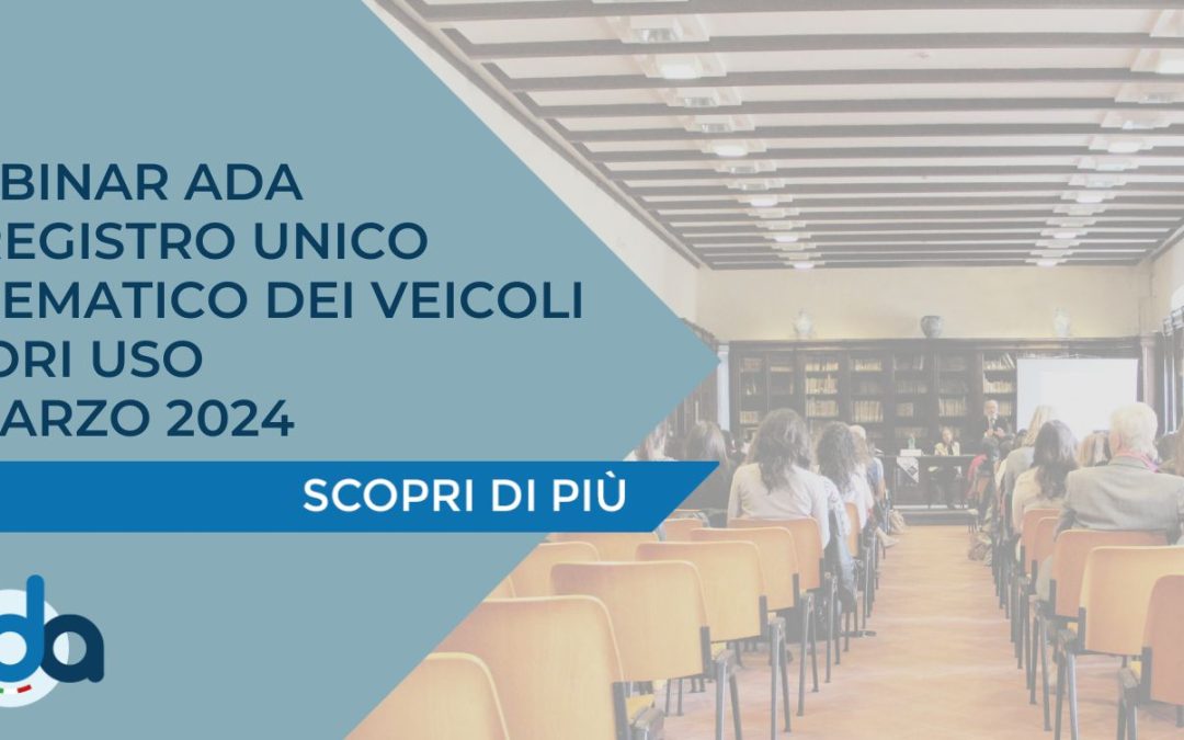 WEBINAR ADA SU REGISTRO TELEMATICO VFU – DISPONIBILE LA REGISTRAZIONE