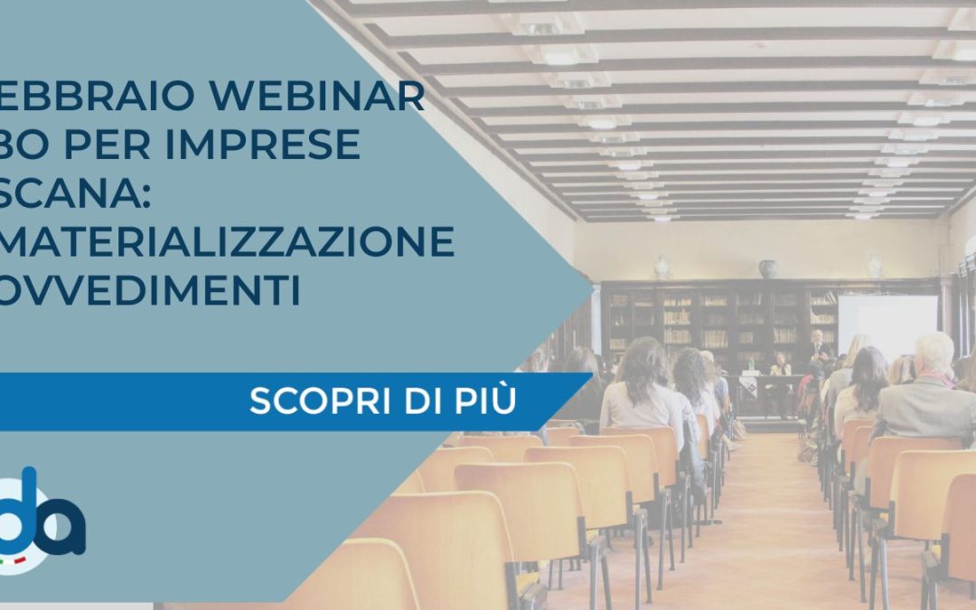 8 FEBBRAIO WEBINAR ALBO PER IMPRESE TOSCANA: DEMATERIALIZZAZIONE PROVVEDIMENTI
