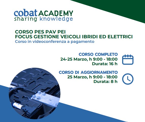 CORSI PES PAV PEI FOCUS GESTIONE VEICOLI IBRIDI ED ELETTRICI