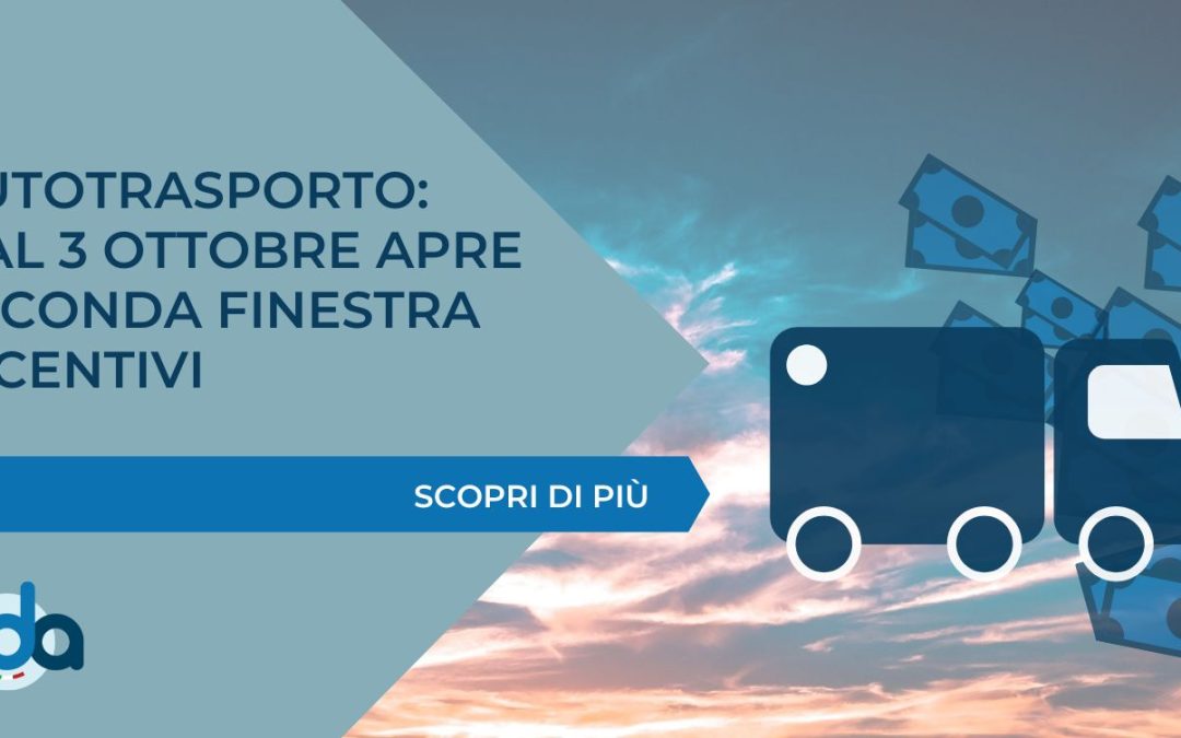 AUTOTRASPORTO: DAL 3 OTTOBRE APRE SECONDA FINESTRA INCENTIVI