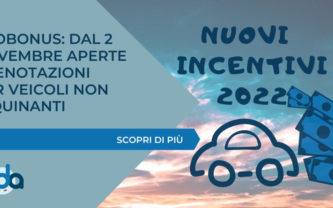 ECOBONUS: DAL 2 NOVEMBRE APERTE PRENOTAZIONI PER VEICOLI NON INQUINANTI