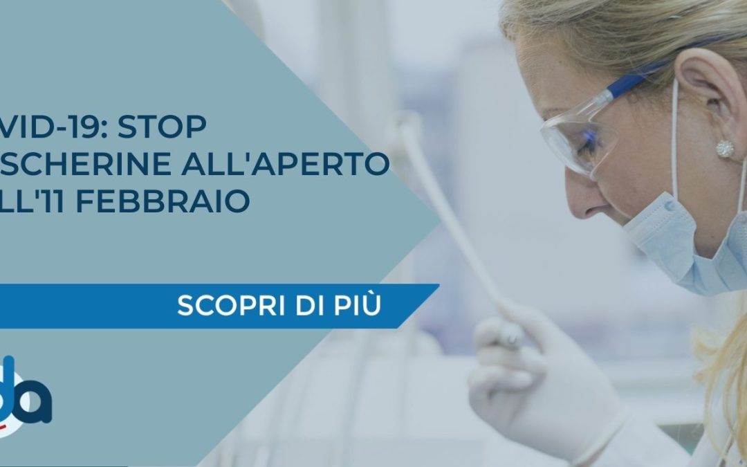 COVID-19: STOP MASCHERINE ALL’APERTO DALL’11 FEBBRAIO