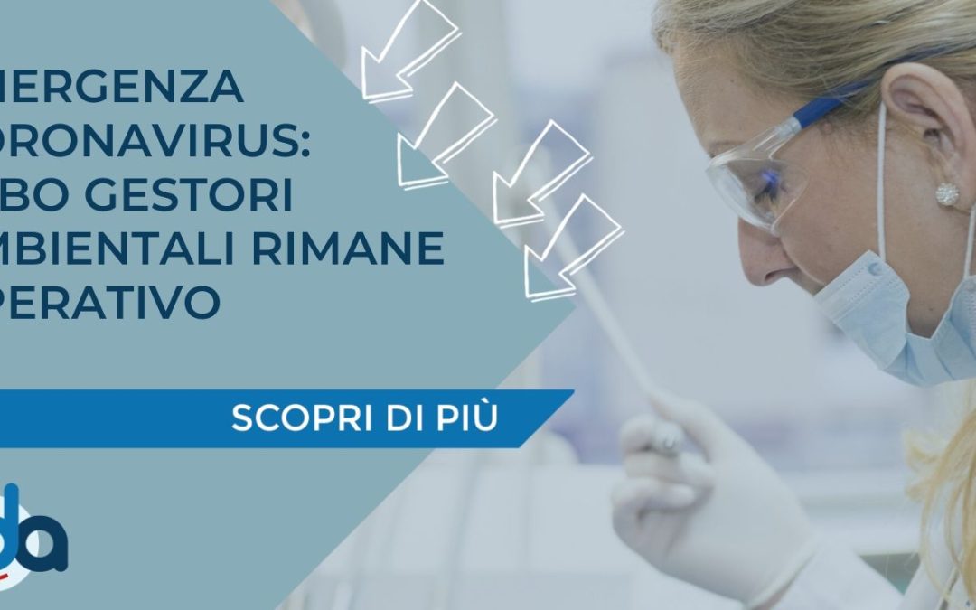 EMERGENZA CORONAVIRUS: L’ALBO GESTORI AMBIENTALI RIMANE OPERATIVO