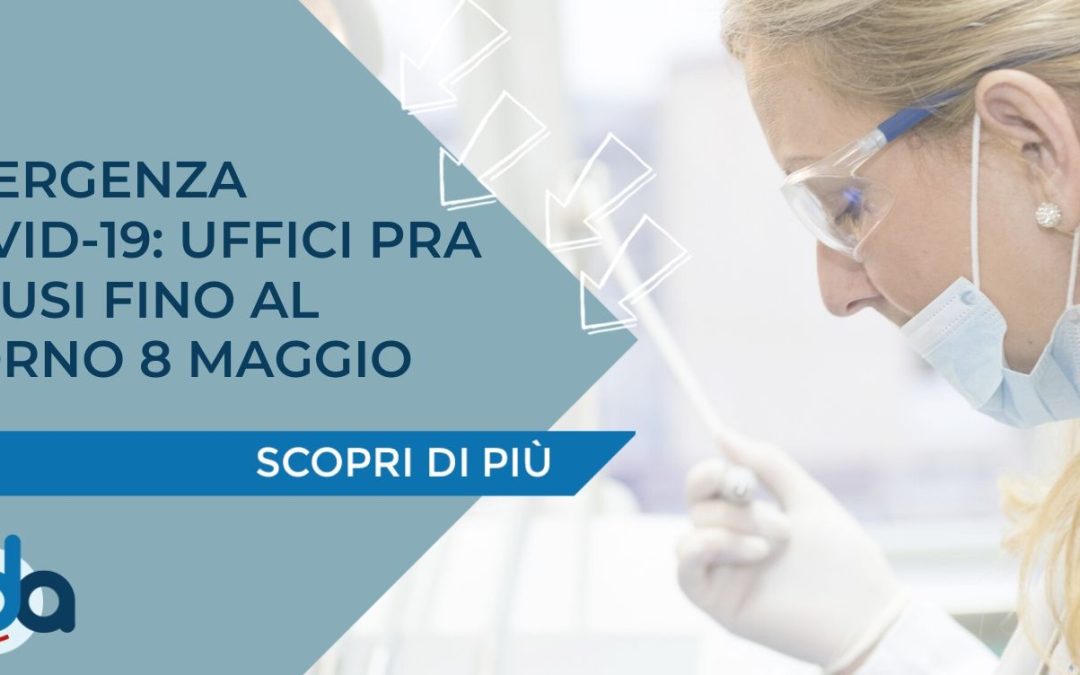 EMERGENZA COVID-19: UFFICI PRA CHIUSI FINO AL GIORNO 8 MAGGIO