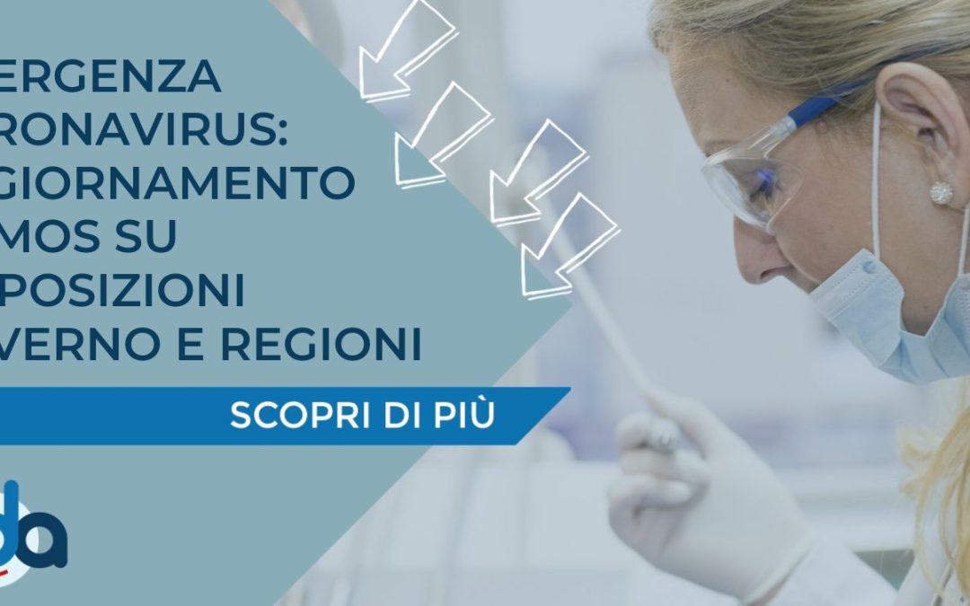 EMERGENZA CORONAVIRUS: AGGIORNAMENTO NOMOS SU DISPOSIZIONI GOVERNO E REGIONI