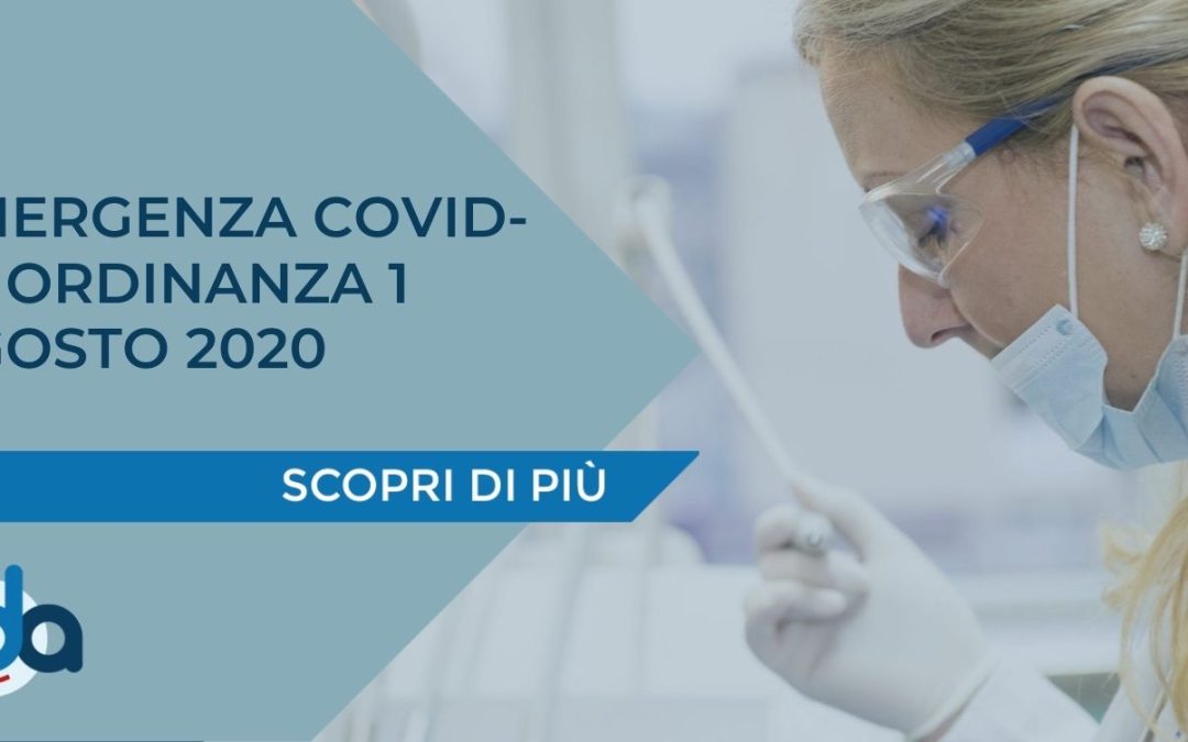 EMERGENZA COVID-19: ORDINANZA 1 AGOSTO 2020
