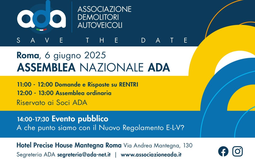 ASSEMBLEA ORDINARIA DEI SOCI ADA: ROMA, 6 GIUGNO 2025