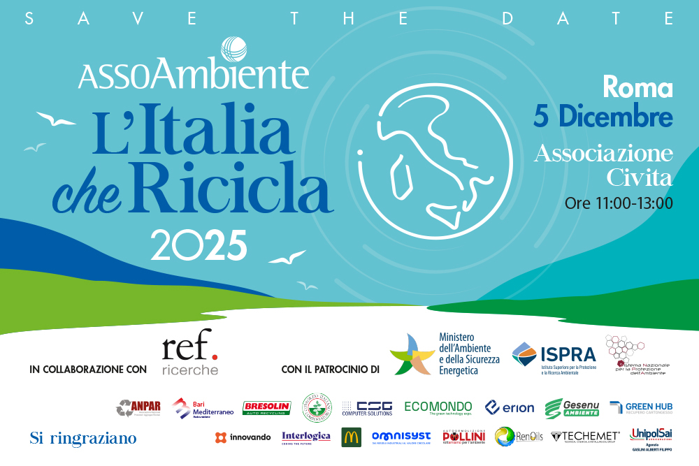Save The Date – Presentazione Report “L’Italia che Ricicla 2025 – Roma, 5 dicembre