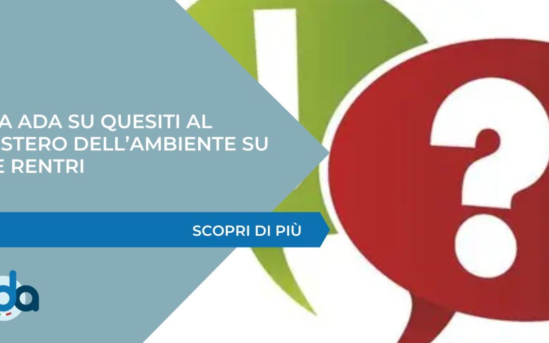 Nota ADA su quesiti al Ministero dell’Ambiente su FIR e RENTRI