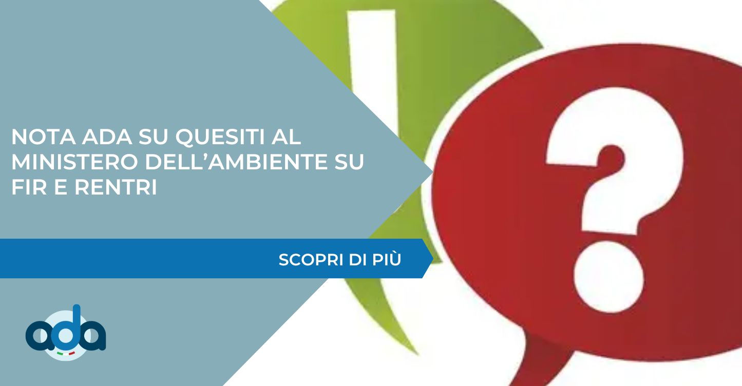 Nota ADA su quesiti al Ministero dell’Ambiente su FIR e RENTRI