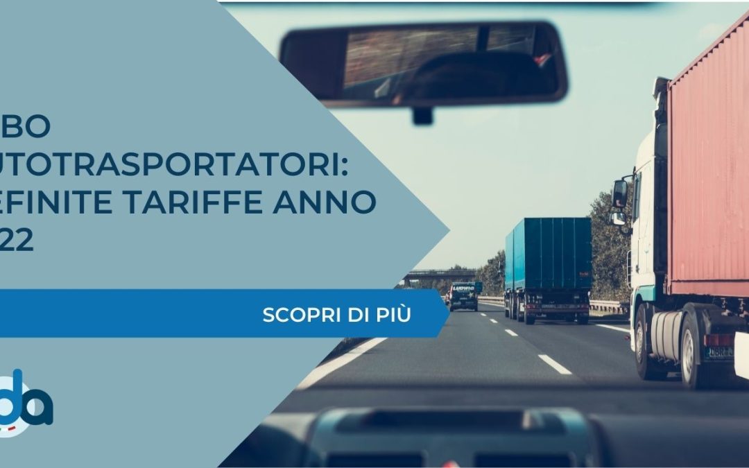 ALBO AUTOTRASPORTATORI: DEFINITE TARIFFE ANNO 2022