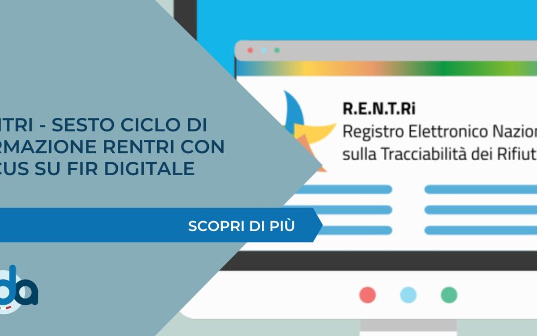 RENTRI – Sesto ciclo di formazione Rentri con focus su FIR DIGITALE – ottobre-dicembre 2025