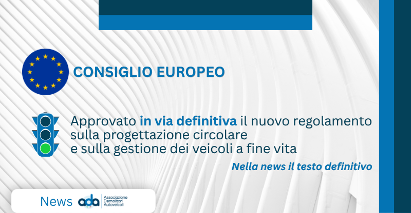 Veicoli a fine vita, il Consiglio UE approva il nuovo regolamento
