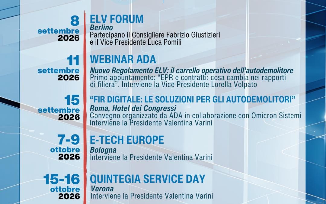 Calendario eventi Ada