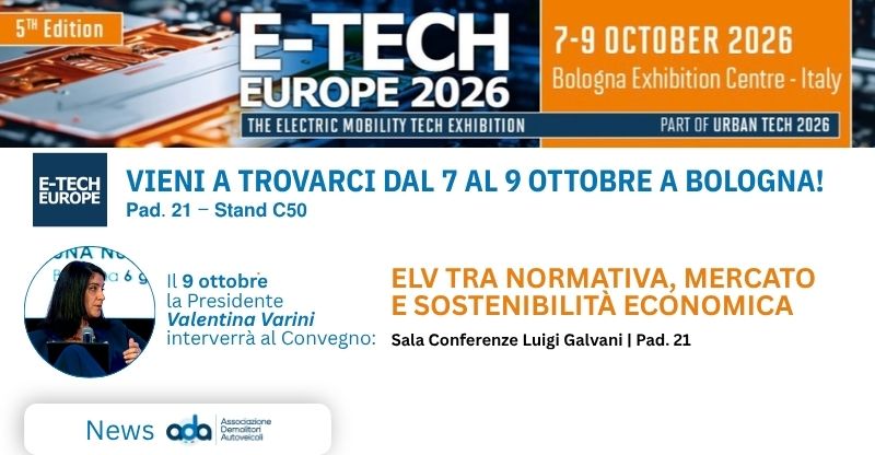 ADA PARTECIPA A E-TECH: BOLOGNA 7-9 OTTOBRE 2026