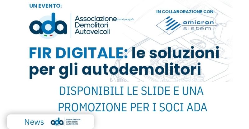 FIR DIGITALE – EVENTO ADA OMICRON – DISPONIBLI LE SLIDE E PROMOZIONE RISERVATA AI SOCI ADA